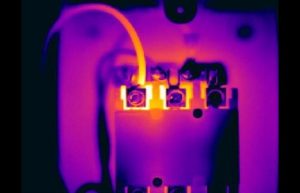 Electric1 0 0 300x193 - This overheating electrical connection was caused by a loose screw - Infrared Imaging Services LLC