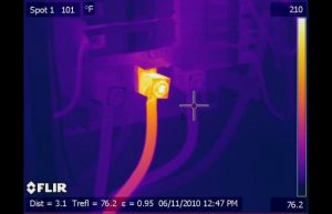 IR 0109 1 300x193 - This overheated connection measured in excess of 200 degrees - Infrared Imaging Services LLC