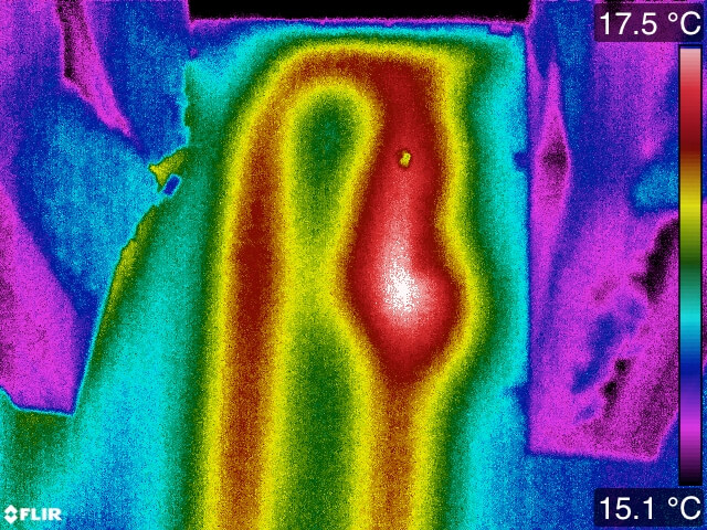 Infrared image of radiant heating coil leak 1 - Commercial Infrared