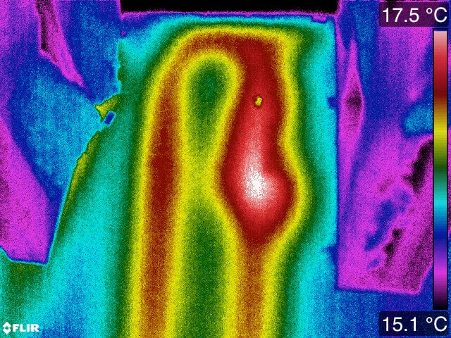 Infrared image of radiant heating coil leak 0 2 - Radiant Heat Leak Detection