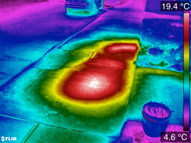 Infrared image of steam pipe leak 2 - Steam Pipe Leak Detection