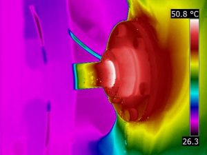 Infrared mechanical inspection 2 300x225 - Infrared inspection of this motor shows a hot bearing - Infrared Imaging Services LLC